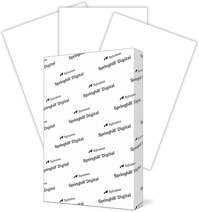 Springhill White 11” x 17” Cardstock Paper, 67lb Vellum Bristol, 147gsm, 250 Sheets (1 Ream) – Premium Lightweight Cardstock, Vellum Printer Paper with Textured Finish – 016004R