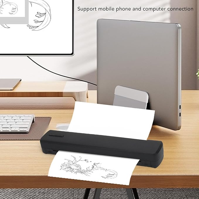 Marhynchus Inkless Portable Printer Wireless Thermal Printer 203DPI High Resolution for Travel with USB C 8.5x11in A4 A5 Paper Support iOS Laptop Home Office