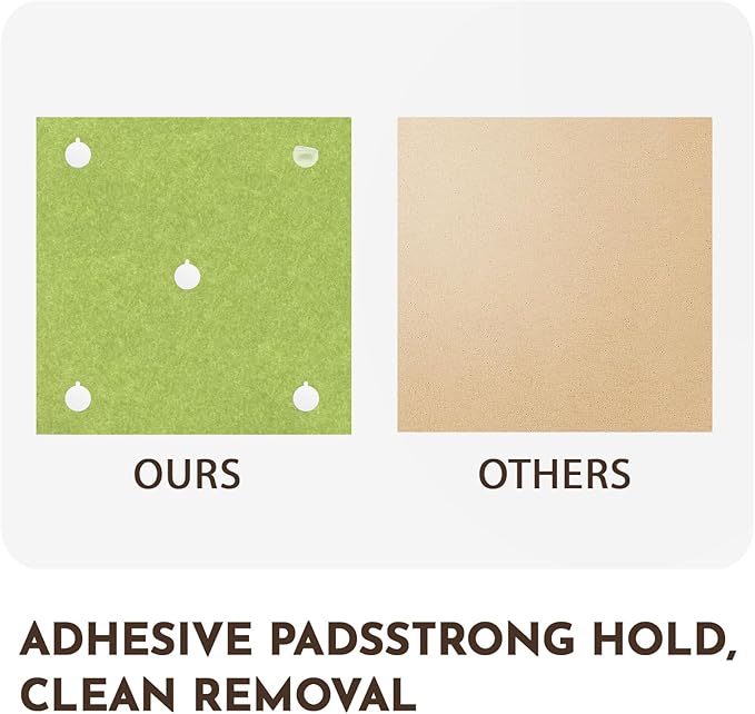 MISSDAY Large Felt Bulletin Board 48" x 36" Cork Board for Wall, 12-Pack Cork Boards with 72 Safe Removable Adhesive Tabs, 50 Pushpins, Pin Board for Home Office Classroom Soundproof Wall Tile, Green