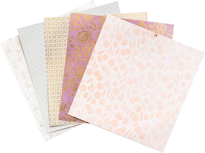 DCWV Printed Cardstock Paper 12x12, 36 Sheets of Scrapbook Paper for Crafts and Card Making, Double Sided Heavy Duty Cardstock with Foil Accents - Subtle & Sophisticated