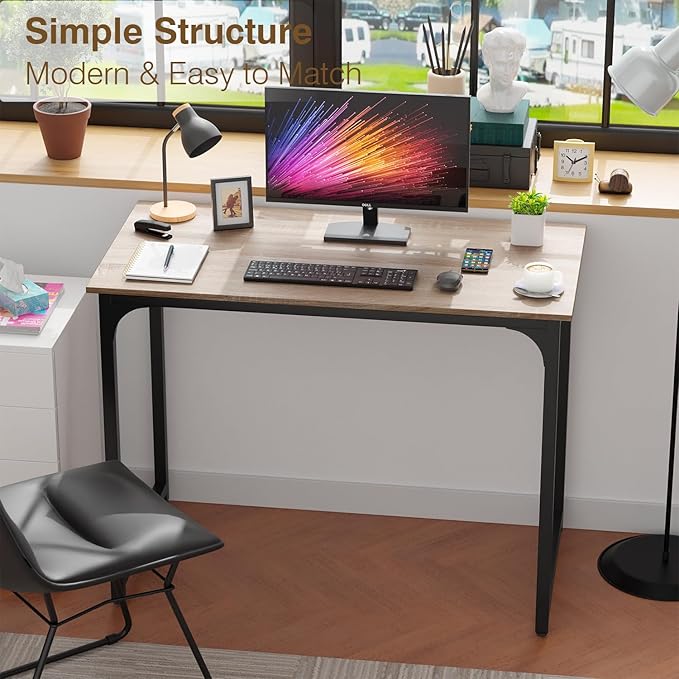 FDW 39 inches Computer Desk, Modern Simple Style Desk for Home Office, Study Student Writing Desk,Nature