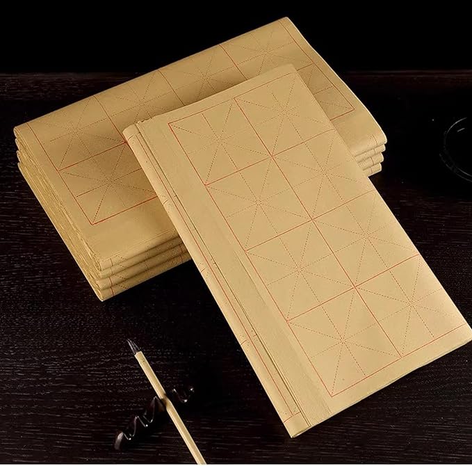 MEGREZ Chinese Calligraphy Practice Sumi Paper, Maobian Xuan Paper for Students Beginners Practice Writing 9cm x 28 Grids/Sheet, 70 Sheets/Pack, 13.5 x 25.6 inches(39 x 65cm)