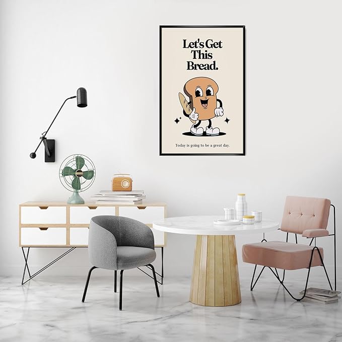 Retro Cute Motivational Canvas Posters Affirmation Positive Quote Wall Art Funny Motivational Inspirational Prints Painting For Office Bedroom Wall Decor 12x16in Framed