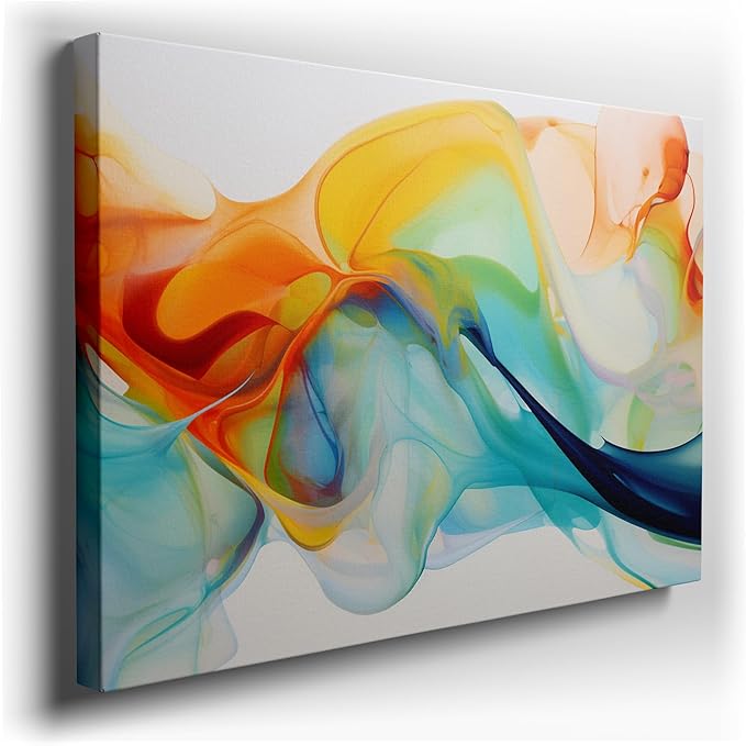 Wall Art for Office. Vibrant Explosion Of Swirling Colors, A Dynamic Fusion Of Passion And Tranquility Large Wall Art, Canvas Wall Arts, Wall Art Decor, Office Wall. Size: 130x86 cm (51x34 inch)