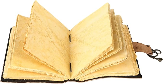 TUZECH Book of Spells Leather Bound Journal Deckle Edge Paper Grimoire Printed Diary Third Eye witchcraft supply and Witch Spell Notebook Antique Vintage Book for Men & Women (7 Spiritual Meditation)