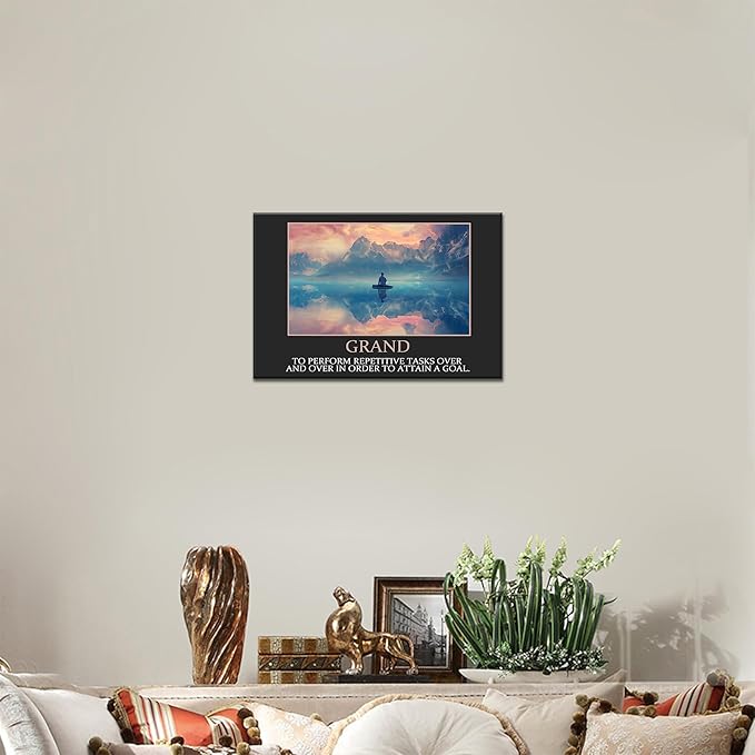 UZMKM - Office Wall Art, Motivational & Inspirational Quotes Canvas Wall Art for Home Office Wall Decor, Positive Quote Wall Decor, Company Words Poster Frame for Company Wall Decor 12x18 Inch
