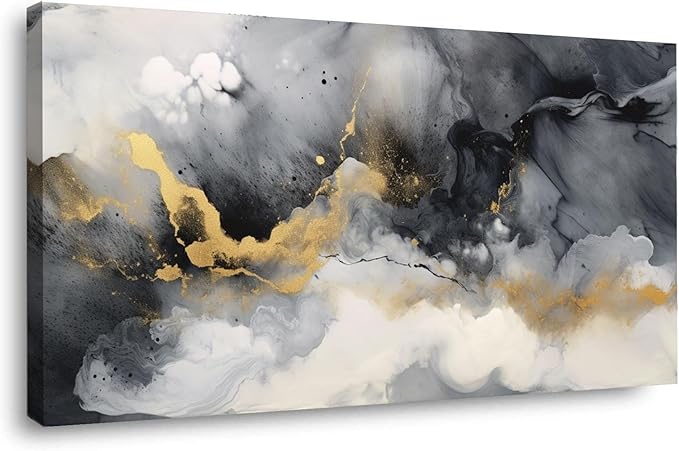 VOCBAN Office Artwork Wall Decor Grey Canvas Wall Art for Bathroom Bedroom Aesthetic Giclee Canvas Print Picture for Living Room Dining Room-50x100cm(20x40in) Framed