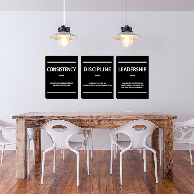 Halioyo 3 Pieces Motivational Wall Decor - Inspirational Canvas Painting Picture Poster, Positive Quote Artwork Wall Art for Workplace Office Bedroom Living Room, 16 x 24 inch