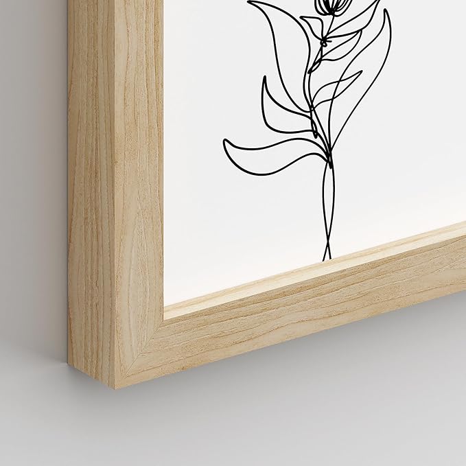 SIGNWIN Framed Poster Bathroom Decor, Wall Art Room Decor Multicolor for Living Room, Bedroom, Office Green Snake Plant Paint Stroke Flowers Nature Abstract Shapes - 8"x10"x 8 Natural