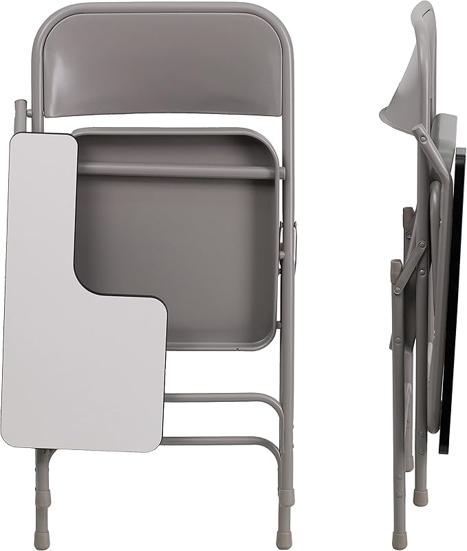 Flash Furniture Ralph Premium Steel Folding Chair with Right Handed Tablet Arm