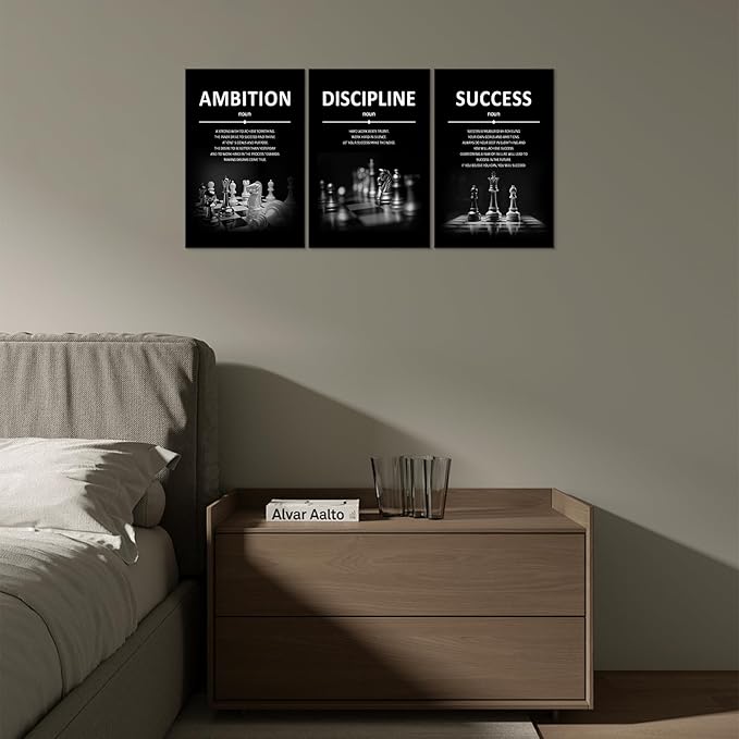 Xbolu Motivational Wall Decor Success Wall Art Inspirational Quotes Pictures Motivational Posters Framed Canvas Wall Art Prints Goal Artwork Home Office Wall Decor Ready to Hang