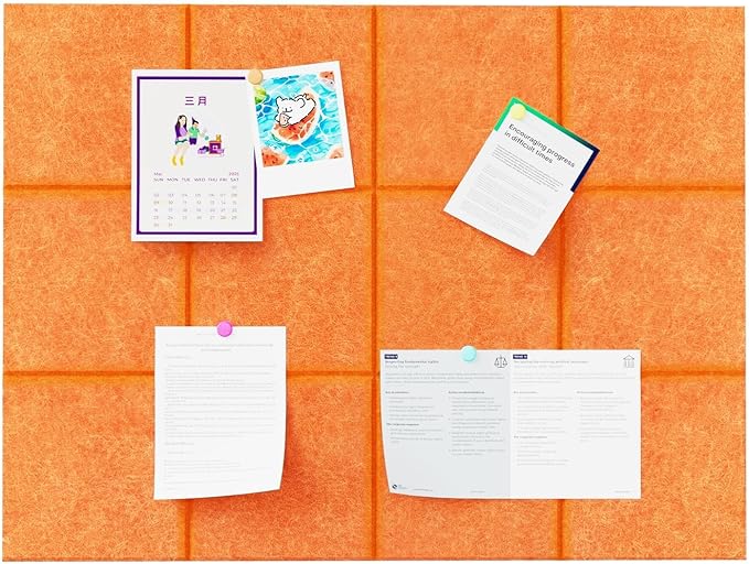 Large Cork Boards for Walls – 48" x 36" Self Adhesive Felt Wall Tiles, Ideal for Office Black Bulletin Board, Easy to Install Pin Board Photo Dart Board Wall Protectors