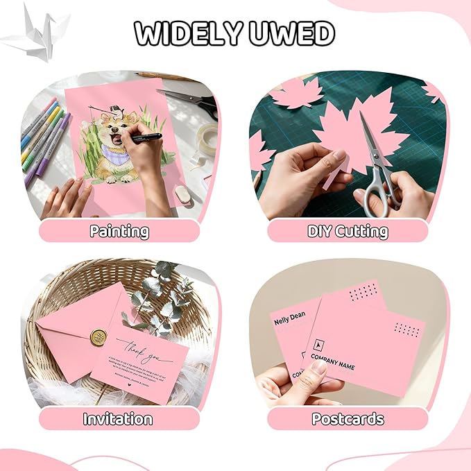 Cardstock 8.5 X 11, 40 Sheets Pink Card Stock, 75lb/ 200gsm Copy Paper, Cardstock Printer Paper For Art, Drawing, Invitations, DIY Cards, Watercolor, Craft, Construction, School & Office Supplie