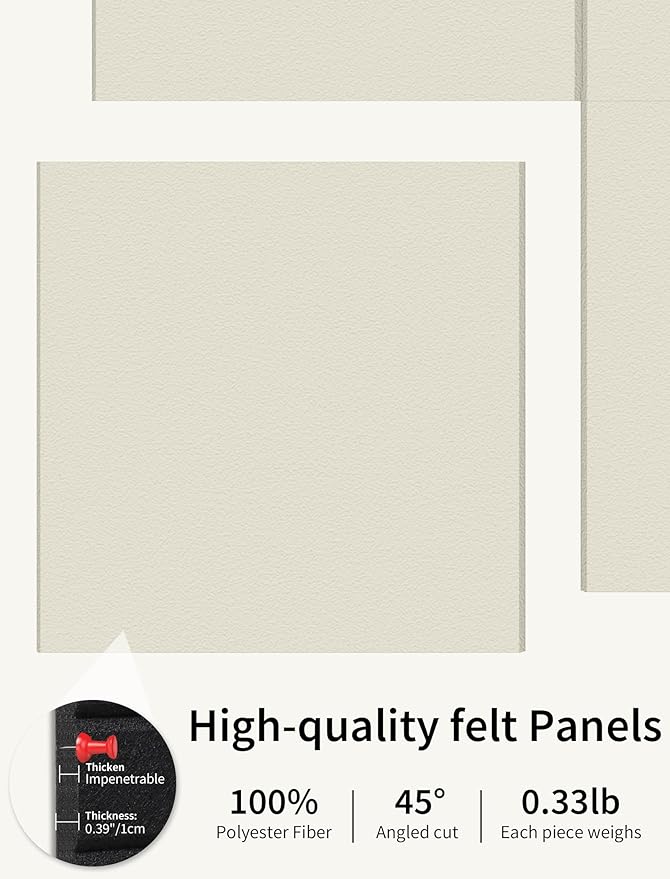 Large Bulletin Board 48"x 48" Cork Boards for Walls, 12 Pack Felt Wall Panels Photo Board, Cork Board for Office Home Pin Board