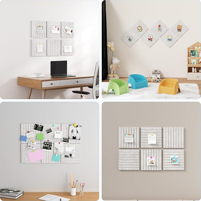 Large Cork Boards for Walls – 36" x 24" Self Adhesive Felt Wall Tiles, Ideal for Office Bulletin Board, Easy to Install Pin Board Photo Board