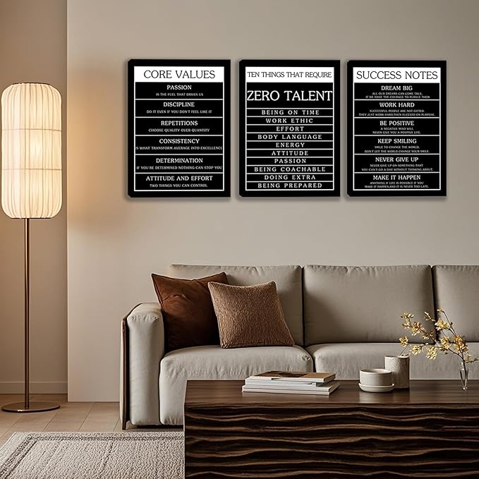 3 Panel Print Canvas Wall Art Motivational Office Wall Decor Painting Inspirational Posters Modern Inspiring Artwork for Home Living Room Bedroom Wall Decor Office Wall Art Ready to Hang - 72"Wx36"H