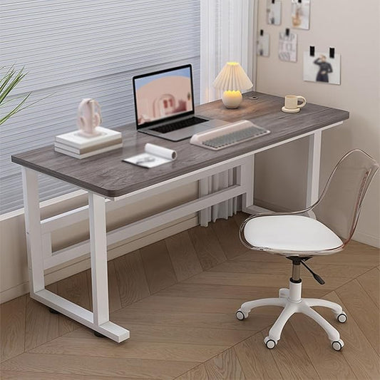 Computer Desk, Office Desk with Metal Frame, Sturdy Writing Desk for Small Spaces, Computer Workstation, for Study Writing,Gaming and Home Office(Gray,70x40cm/27.5x15.7in)