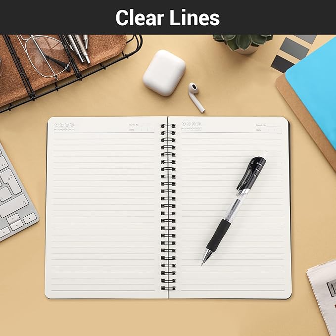 EUSOAR Spiral Ruled Notebook, A5 12packs 5.5"X8.3" 120 Pages Lined Travel Writing Notebooks Journal, Memo Notepad Sketchbook, Students Office Business Diary Ruled Spiral Journal-3 Colors Covers