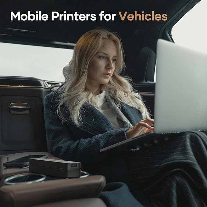 iDPRT Portable-Printer Wireless for Travel,300DPI Inkless Thermal Small Printers for Home Use,Office,Vehicles,Mobile Bluetooth Printer Supports 8.5" x 11" US Letter,for Smartphone & PC,Black