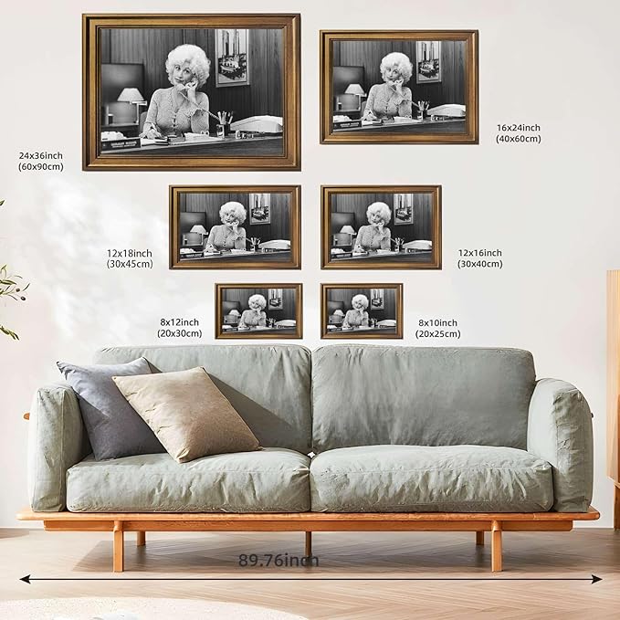 Framed vintage office scene Canvas Print Art, Contemporary Wall Art Painting Pictures Wall Decor, Elegant Home Decoration for Office or Apartment. (black frame,8L x12W)