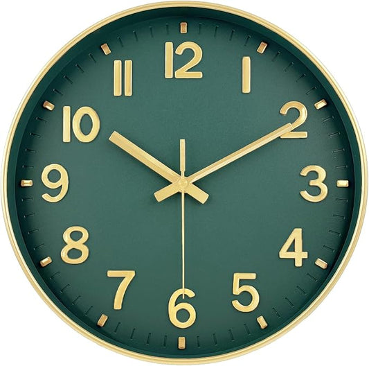 Wall Clocks Battery Operated, 12 Inch Non Ticking Digital Wall Clock, Silent Analog Clock for Bedroom Living Room Kitchen Office Gym Classroom Decor, Large Number Clocks for Seniors Elderly