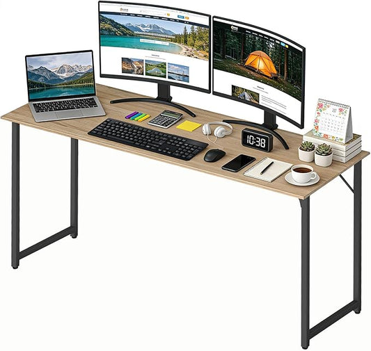 BestOffice Computer Desk,Home Office Desk, Modern Simple Style for Home Office Study Writing (Nature, 63 Inch)