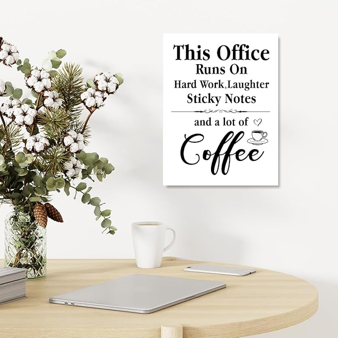 Funny Office Quote In This Office Runs On Hard Work Wall Art Canvas Framed for Workplace Wall Decor 28