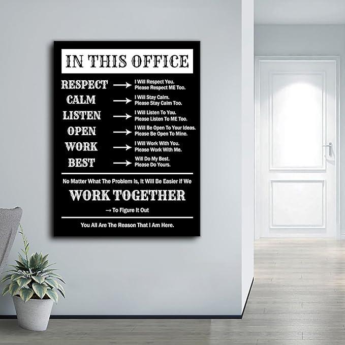 Inspirational Poster Wall Art for Office Motivational Quotes Printed on Canvas Picture Painting Wall Decor Artwork for Living Room Hallway Workplace Company Stretched and Framed [30''Wx 40''H]