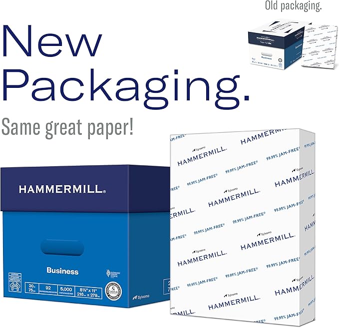 Hammermill Printer Paper, 20 lb Copy Paper, 8.5 x 14-92 Bright, Made in the USA, 105015C - 10 Ream (5,000 Sheets)