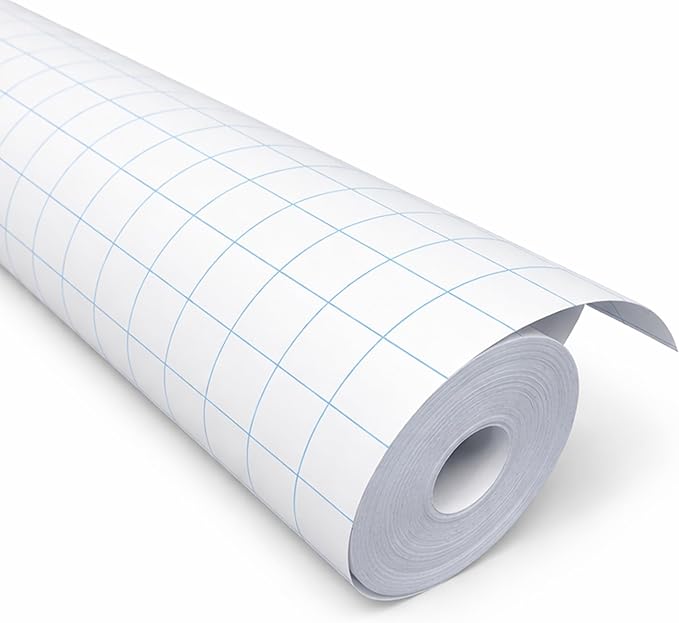 Geyer Instructional 1 Inch Graph Paper Roll – 36” x 200’ Blue Grid, Large Format Blueprint Paper, 24 lb Bond for Classroom, STEM, Math & Design Projects