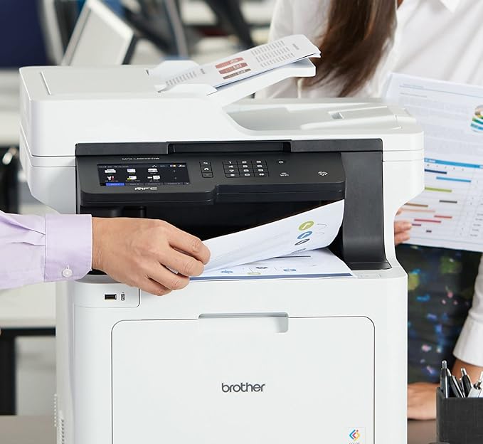 Brother Color MFC-L8900CDW Wireless All-in-One Laser Printer for Home Office - Print Copy Scan Fax - 33 ppm, 2400 x 600 dpi, 5" Touchscreen LCD, Auto Duplex Printing, 70-Sheet ADF, NFC, Ethernet