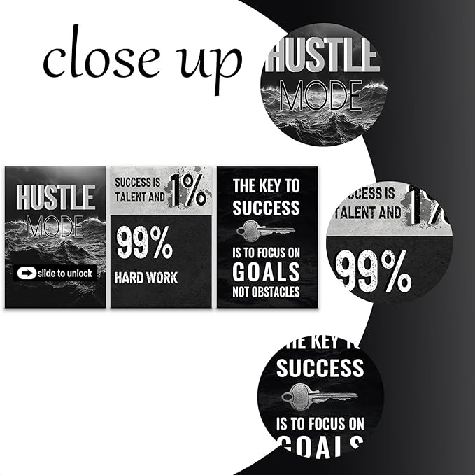 Inspirational Wall Art Motivational Quotes Posters Print on Canvas Inspiring Sign Picture Painting Wall Decor Artwork for Modern Home Living Room Gym Hallway Office Stretched and Framed [60''Wx28''H]