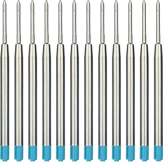 30 Pieces Replaceable Ballpoint Pen Refills 1.0mm Medium Point Metal Refill Smooth Writing Ball Point Pen Refills (Blue Ink)