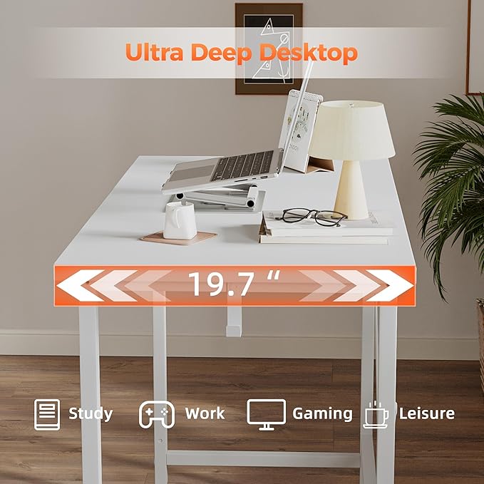 Mericonia 40 inch Computer Desk, Gaming Desk for Small Spaces, Modern Simple Style Table for Home Office, Study Student Writing Table