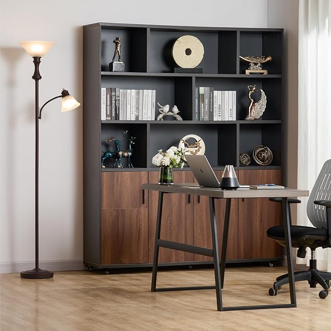 71'' Floor Lamps for Living Room, Tall Floor Lamp for Bedroom with Adjustable Angle Arc Reading lamp, Modern Torchiere Standing lamp with Glass Shade, Knob Switch, Bulb Included, Red Brown
