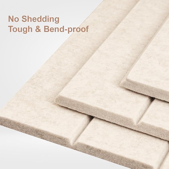 Bulletin Board, 48 x 36 inches Felt Board Decorative Pin Board, 4' x 3' Cork Board Alternative for Wall, Foldable Photo Board with 20 Pushpins - Oatmeal Stripes