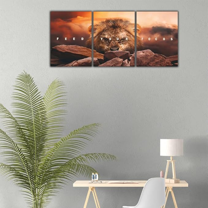 Inspirational Quotes Poster Framed Wall Art Motivational Canvas Painting Print Picture Wall Art Canvas Modern 3 Panels Canvas Prints Artwork for Home Office Decor Ready to Hang - 60" W x 28" H