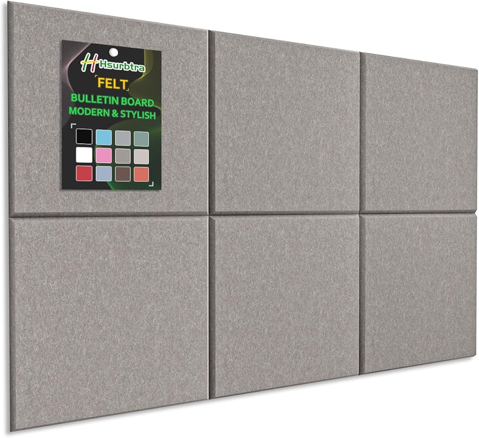 Hsurbtra Large Cork Board for Wall 36 x 24 Inch, 6 Pack Felt Bulletin Notice Board with Pushpins for Office Home School Farmhouse Wall Decor, Khaki