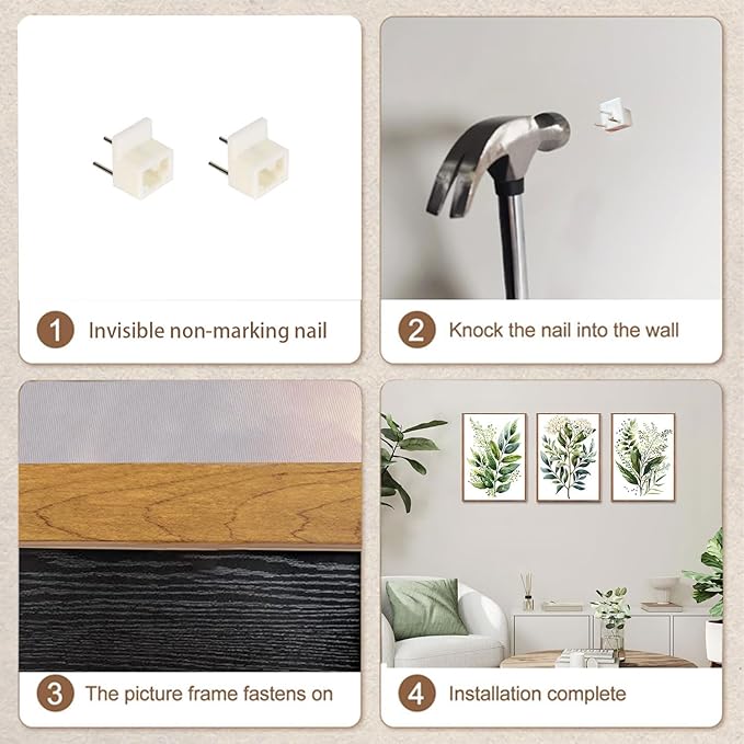 Bwodke Botanical Wall Art Plant Floral Watercolor Poster Canvas Prints Set of 3 Framed Sage Green Painting Eucalyptus Leaf Picture Modern Minimalist Home Decor Bedroom Bathroom Living Room 12"x16"
