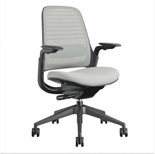 Steelcase Series 1 Office Chair - Ergonomic Work Chair with Wheels for Carpet - Helps Support Productivity - Weight-Activated Controls, Back & Arm Support - Easy Assembly - Nickel