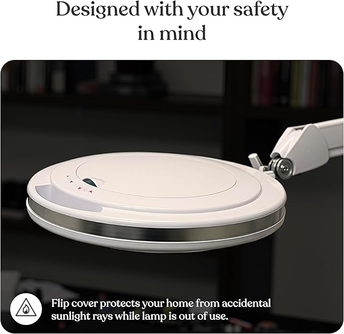 Brightech LightView Pro Magnifying Glass with Light and Stand, Magnifying Floor Lamp with a 6-Wheel Rolling Base for Facials, Lash Estheticians, Dimmable LED Work Light for Sewing, Crafts