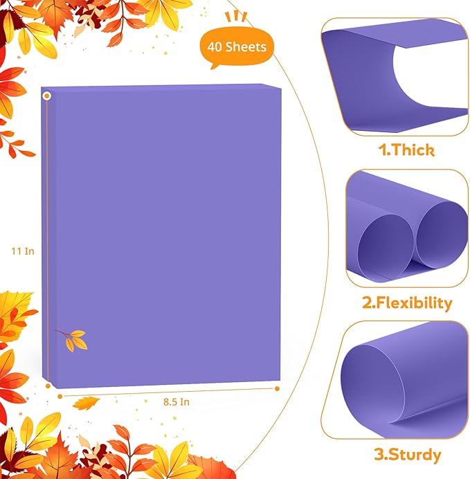 Purple Cardstock 8.5 x 11 Purple Paper,Lavender Cardstock Paper 8.5x11 Copy Paper, 40 Sheets Card Stock for Party,Invitations,Art,Drawing,Menus,DIY Card,Tags,Craft,Certificates,School,Office Printing