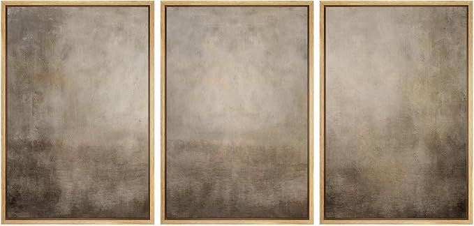 MUDECOR Framed Wall Art Print Set Neutral Abstract Landscape Illustrations Modern Art Boho Decorative Colorful for Living Room, Bedroom, Office - 24"x36"x3 Natural