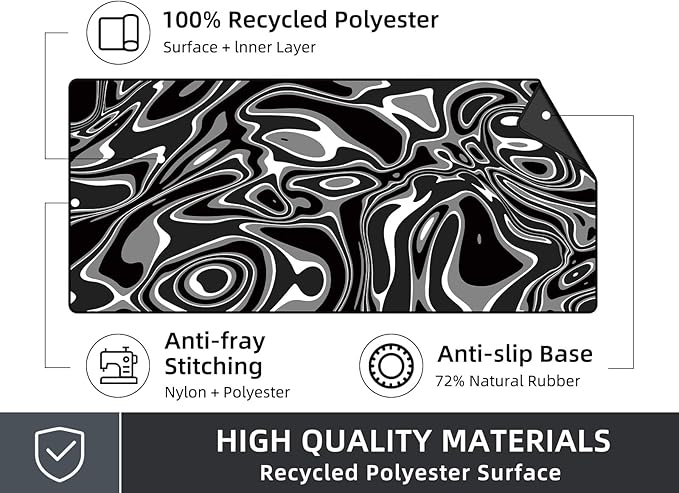 Large Gaming Mouse Pad with Superior Micro-Weave Cloth, Extended Desk Mousepad with Stitched Edges, Anti-Slip Keyboard Pad for Computer, Home and Gaming