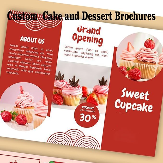 Custom Brochures for Business,Double-Sided Printing Tri-Fold Glossy Paper,3 Sizes,30-200 pcs,Perfect for Businesses & Events,Upload Your Image/Logo Design.