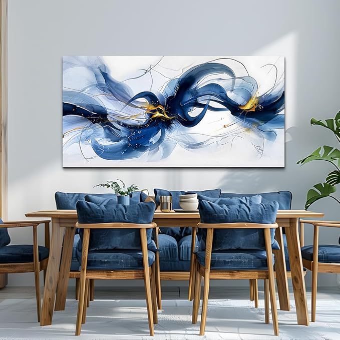 FUHAIHUA Large Wall Decor For Living Room Canvas Wall Art For Office Wall Decorations For Bedroom Abstract Ink Painting Artwork Room Home Decor 24x48 In