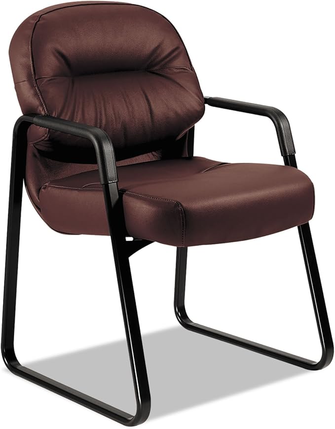 Pillow-Soft Series Guest Chair Fabric: Burgundy Leather