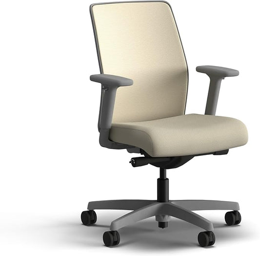 HON Ignition 2.0 Low Back Task Chair, Spectrum Mesh, Advanced Synchro-Tilt Control, Office Chair with Lumbar Support, Height and Width Adjustable Arms, Titanium Frame, Linen