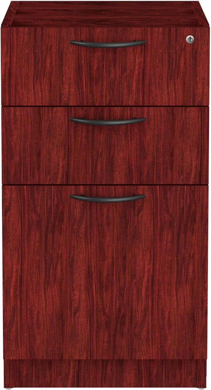 Alera Valencia Series 16 by 22 by 28-Inch 2 Box and 1 File Drawer Full Pedestal, Mahogany