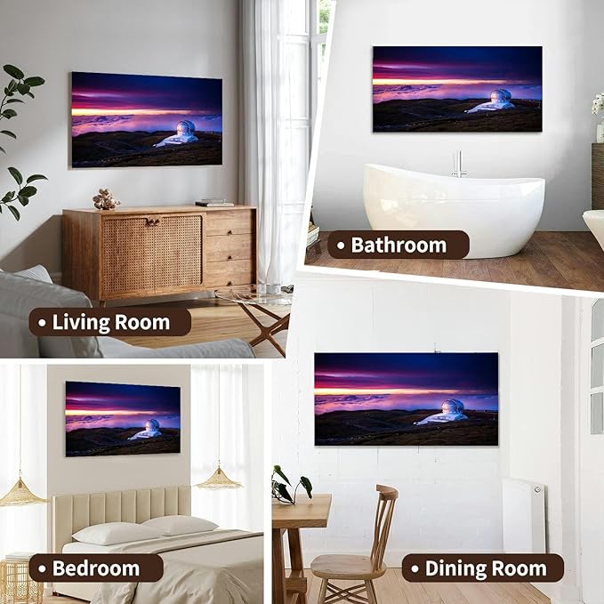 Canvas Wall Art for Living Room Bedroom Observatory at sunset Big Large Wall Art Decor Framed Painting Wall Pictures Prints Artwork Office